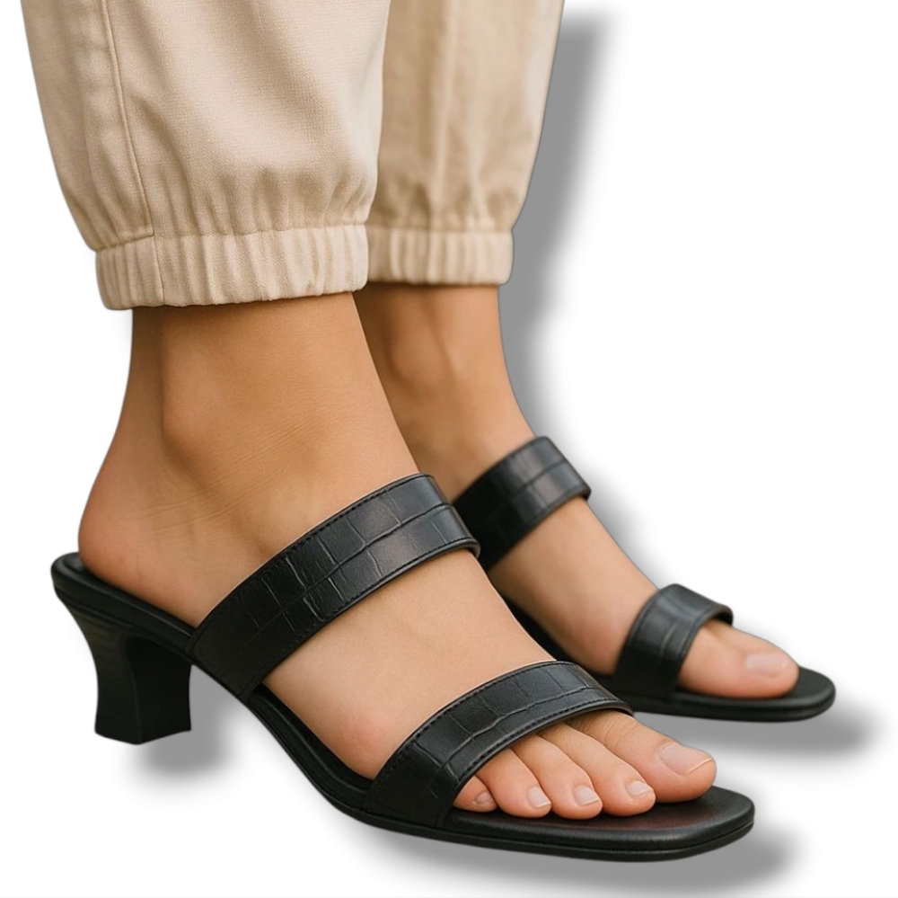Cole Haan Leather Strappy Heels In Black Size 6
